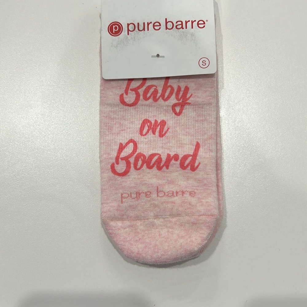 Pure Barre Pink Baby on Board Socks